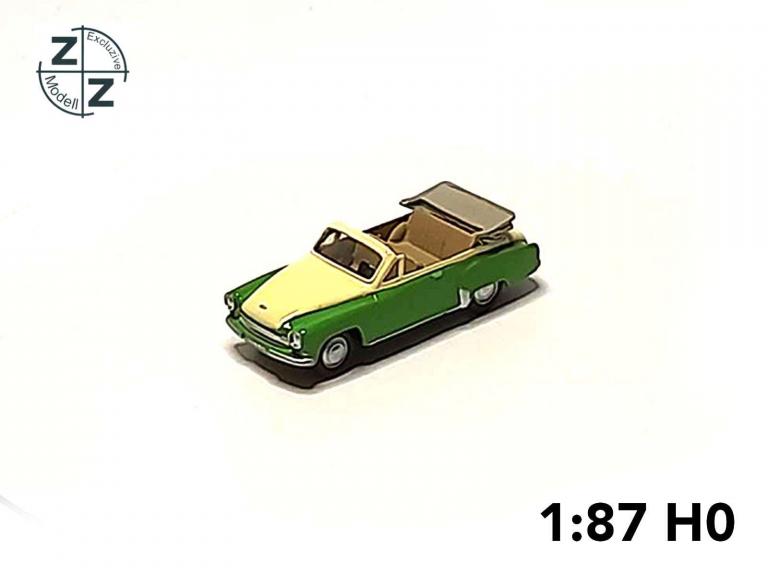 Wartburg 311 Cabriolet Gruen-Beige H0 Z-Z